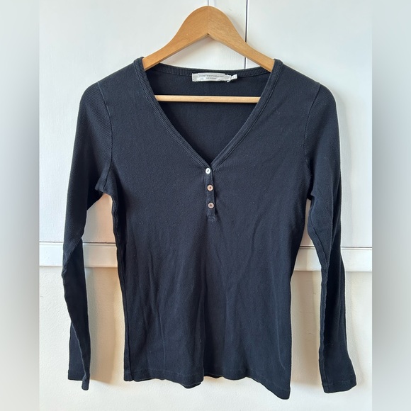 Contemporaine ribbed organic cotton Henley - Picture 2 of 5